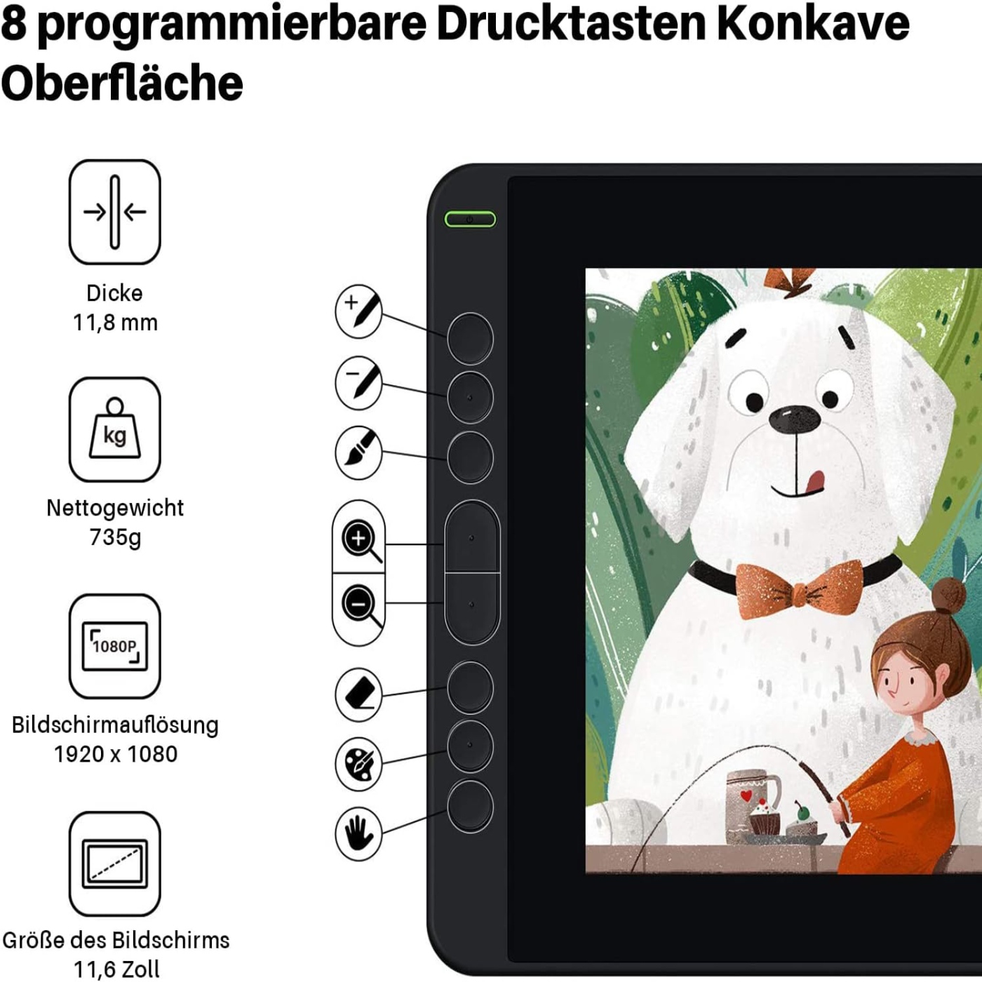 HUION Kamvas 12 11,6-calowy mo – Graphic Tablet Accessories recenzja i cena